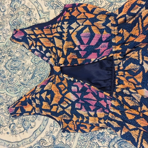 Navy & Pink graphic mini dress - Picture 5 of 6